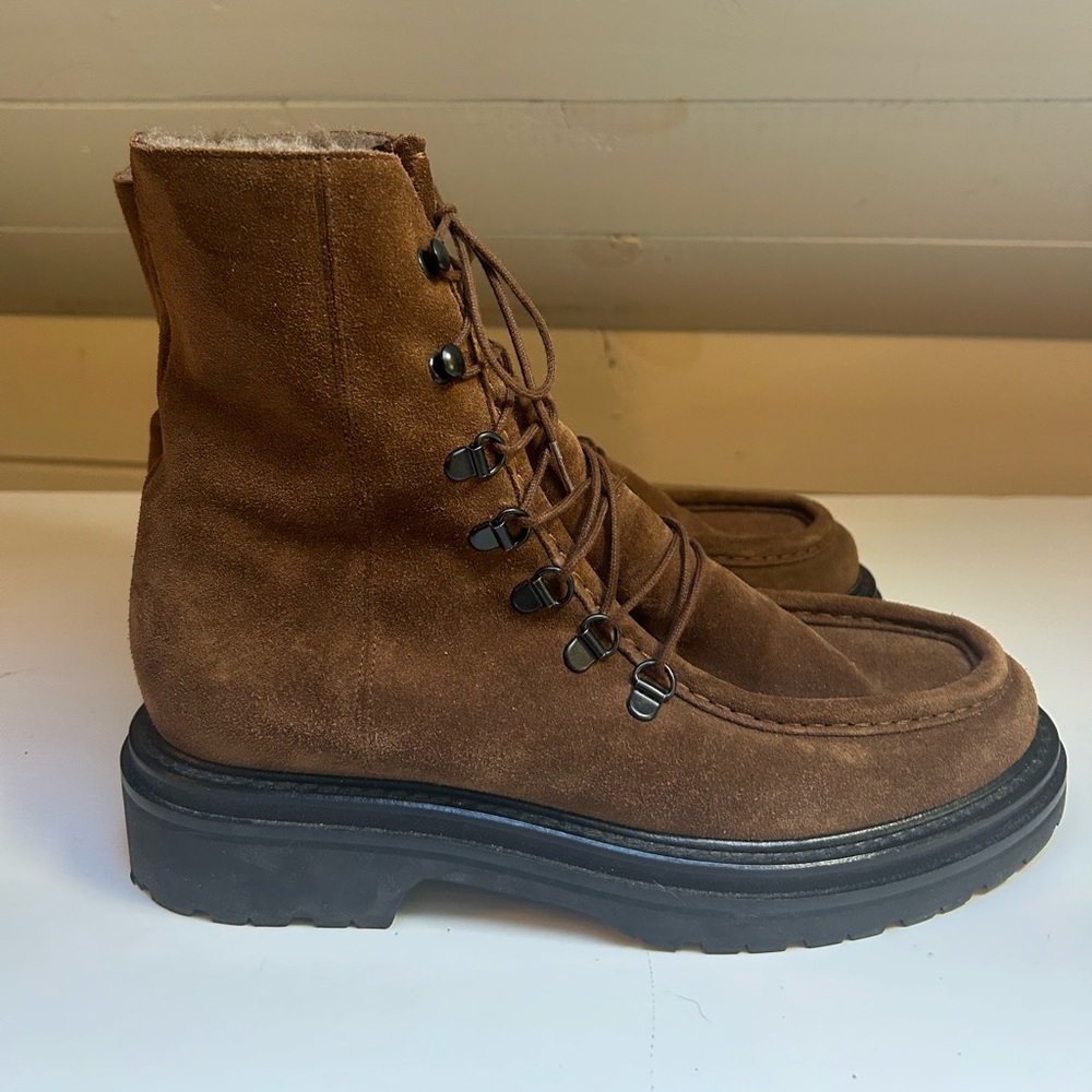 Legres College Brown Suede Lace-Up Boots, size EU40, US 9.5